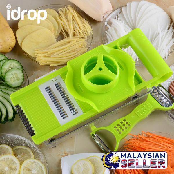 idrop 7 in 1 Multifunction Grater / Slicer / Shredder / Chopping Board - With Container and All-in-1 Hand Grater