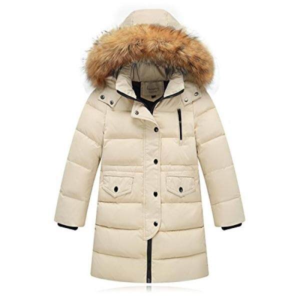 Seeduck Besar Gadis Musim Dingin Jaket Mantel Bulu Angsa Jaket Puffer Padded Mantel dengan Bulu Hood-Intl