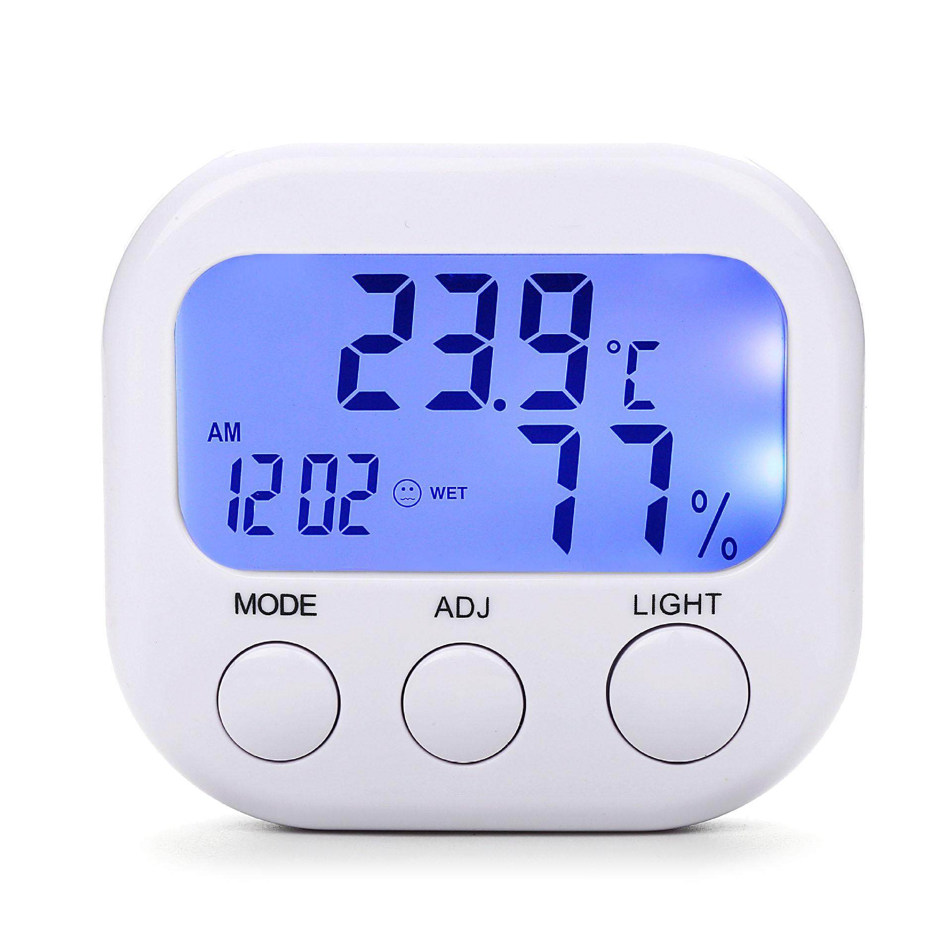 Loskii HC-16 Digital Mini Monitor Suhu Kelembaban Ruangan Higrometer Termometer Alarm Jam Dinding dengan Lampu Latar-Internasional