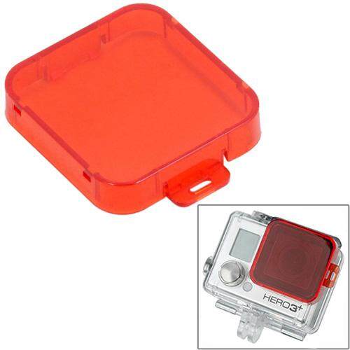 Snap-On Filter Menyelam Perumahan untuk HD GoPro HERO 4/3 +, ST-132 (Merah)-Intl