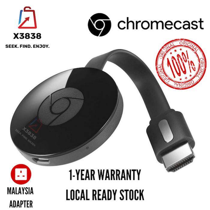 Genuine GOOGLE Chromecast 2 HDMI Streaming Media Player for TV Dongle with 1 Year Warranty (Black, Malaysia Version)