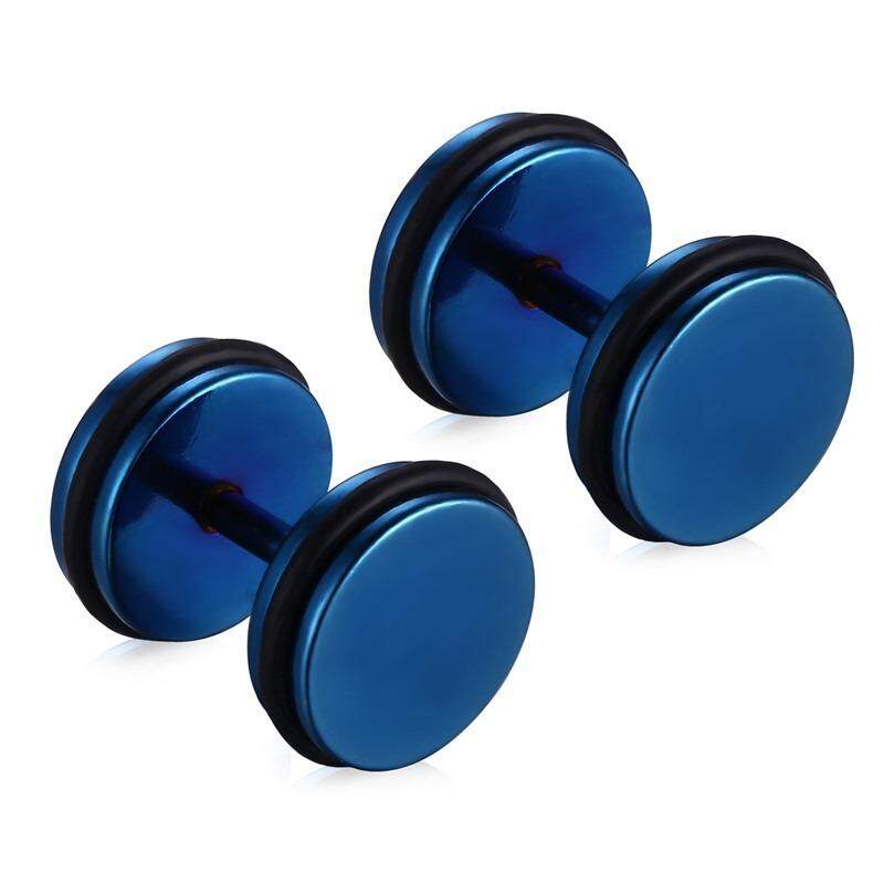 Ek Sederhana Sepanjang Dumbbell Stud Kepribadian Kue IP Pelapisan Roda Titanium Anting-Anting-Internasional