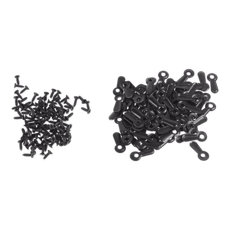 Lightning Power-100pcs Frame Picture Turn Button with Screws for Hanging Pictures(Black Color)
