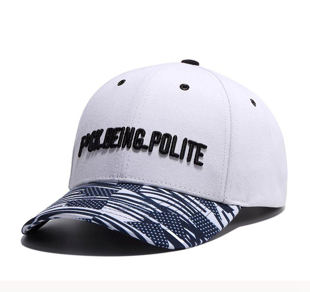 Fashion Surat Bordir Bisbol Katun Topi untuk Pria Wanita Olahraga Hip Hop Topi Sun Hat Datar Dapat Disesuaikan W710 Fitur:-Intl