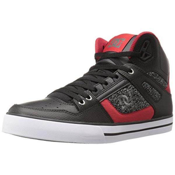 Dc Sepatu Pria Spartan Tinggi WC Skate Sepatu Skateboard Hitam/Hitam/Merah, Kami-Internasional