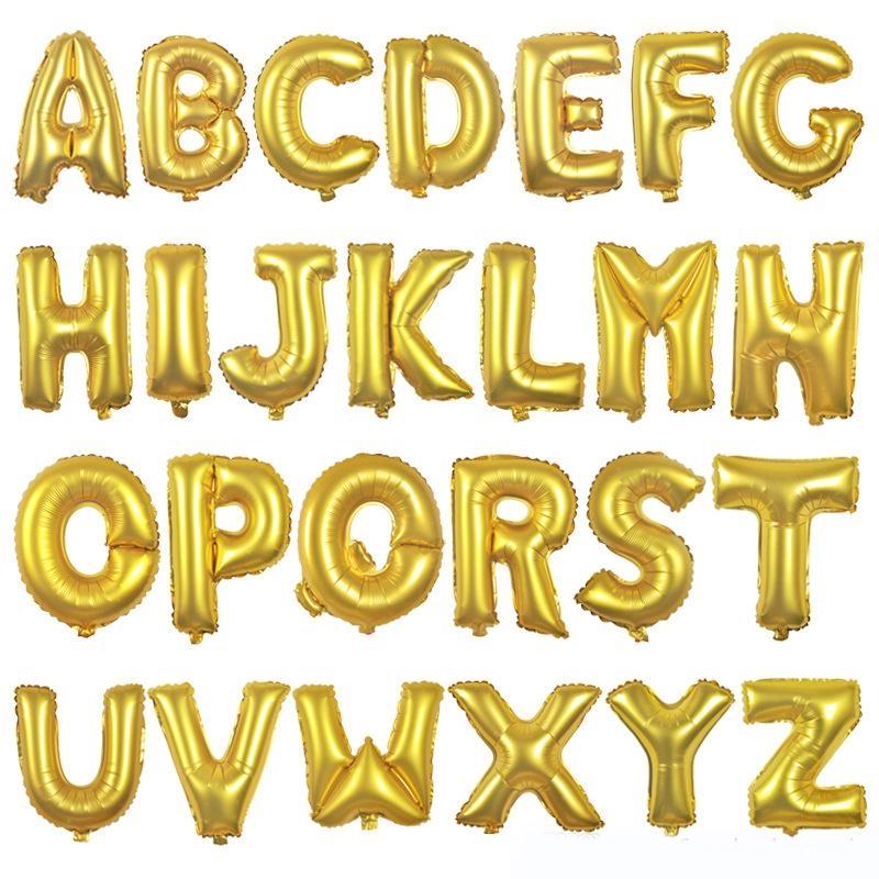 16 inch Alphabet Balloon Helium Foil Balloon Gold