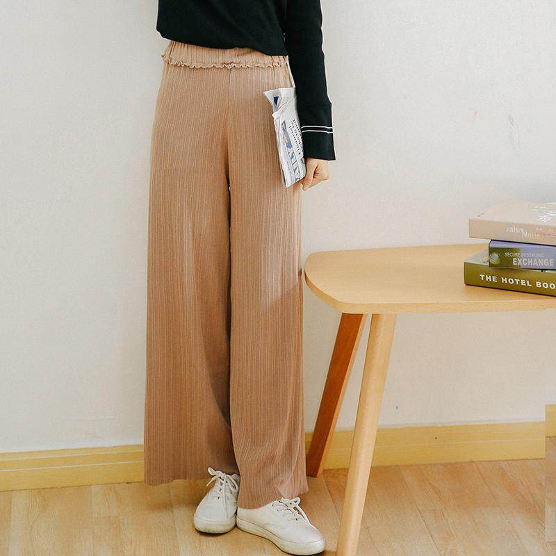 Miorie Knitted Pleated High Waist Trousers