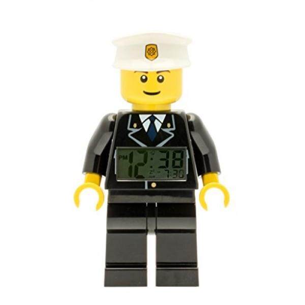 LEGO City 9002274 Policeman Kids Minifigure Light Up Alarm Clock black/white plastic 9.5 inches tall LCD display boy girl official