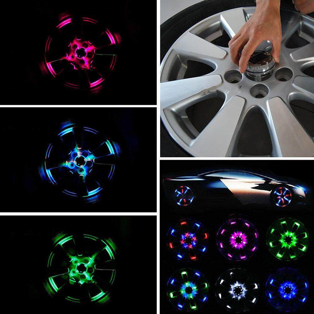 Hiqueen Fashion Yang 4 Mode 12 Mobil LED Auto Solar Power Hemat Flash Lampu Roda Dekorasi
