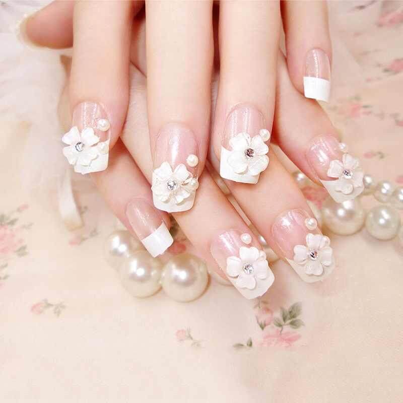 Vigo 24 Pcs/Set French Long False Nails Fake Full Nail Tips With Glue - intl Philippines