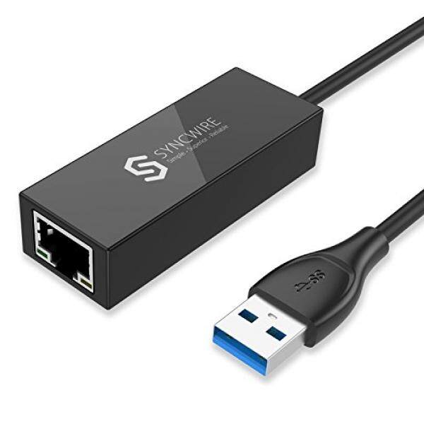 USB 3.0 untuk Ethernet Adaptor-Kecepatan Tinggi Syncwire 10/100/1000 Gigabit RJ45 Lan Jaringan Ethernet Adaptor untuk Macbook, mac Pro/Mini, iMac, HP, Lenovo, Dell, Permukaan Pro, Jendela XP, 7,8, 10 & Lebih-Hitam-Internasional