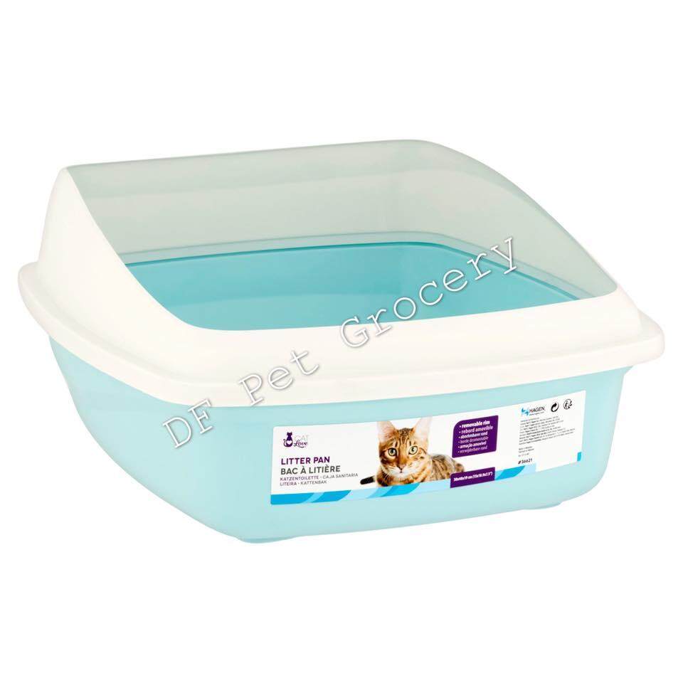 Catit Cat Pan with Removable Rim Blue & Cool Grey Medium Cat Litter