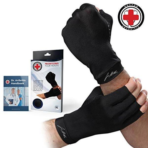 Almm Dokter Mengembangkan Tembaga Arthritis Sarung Tangan/Sarung Tangan Kompresi dan Dokter Tertulis Ditulis-Meringankan Gejala Radang Sendi, raynauds Disease & Carpal Tunnel (L)-Internasional