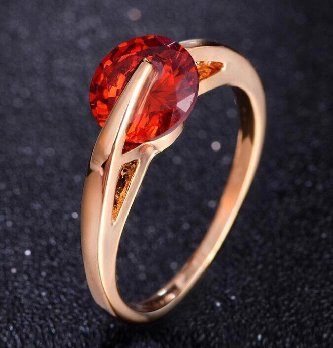 Gold dan Perak Berlapis Sepanjang Bentuk Kristal Berlian Buatan Pernikahan Simulasi Zirkon Batu Topas Ladys Modis Cincin YH156-Internasional