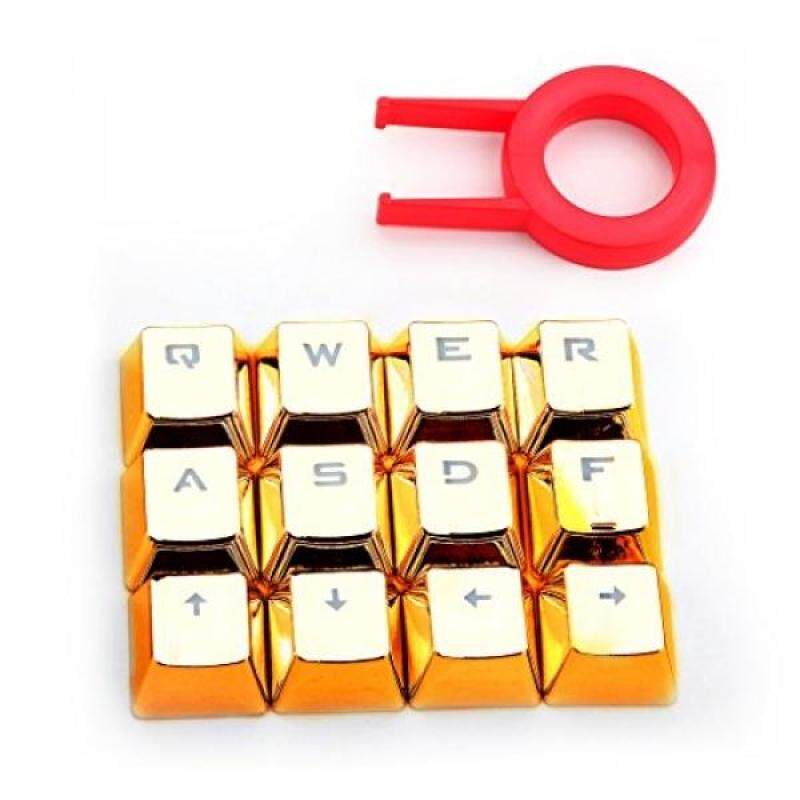 Redragon A103G Mechanical Keyboard Caps 12 Chrome keycaps QWER, ASDF, WASD, ARROW Keys MX Style with Key puller - Gold Brand: Redragon - intl Singapore