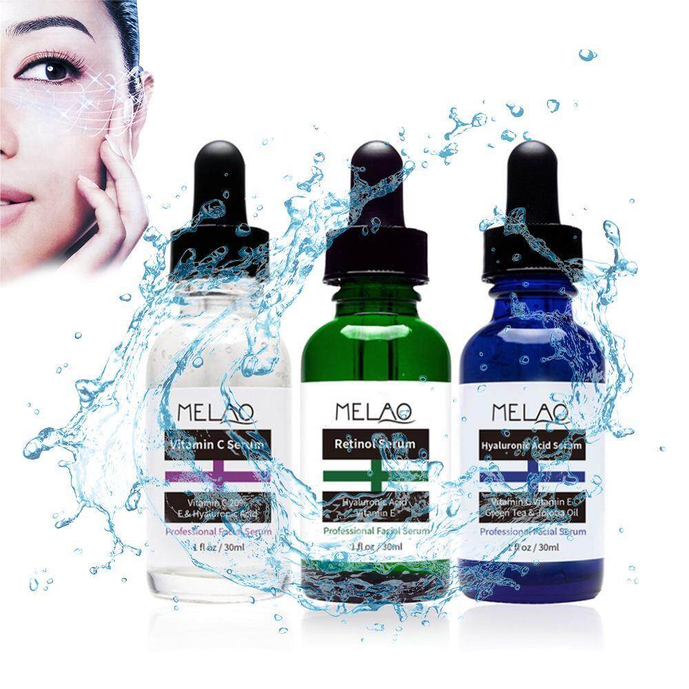 Kobwa Anti Aging Serum Set (3 Bottles) - Hyaluronic Acid Serum + Vitamin C Serum + Retinol Serum, Hydrates Skin Improved Skin Firming,Reduce Fine Lines Dark Spots,1 Fl Oz (30ml)