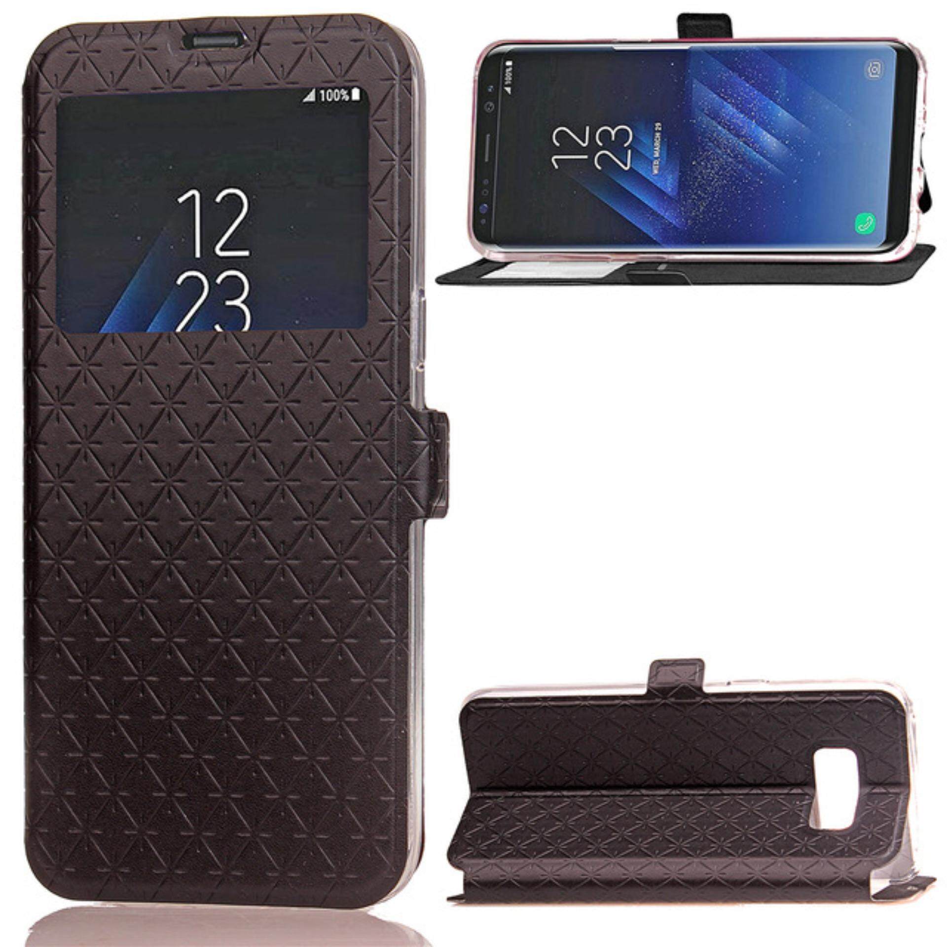 Features Clear View Cover Case For Samsung Galaxy J5 Pro Black Dan Cover Window View Flip Case For SAMSUNG GALAXY J5 PRO