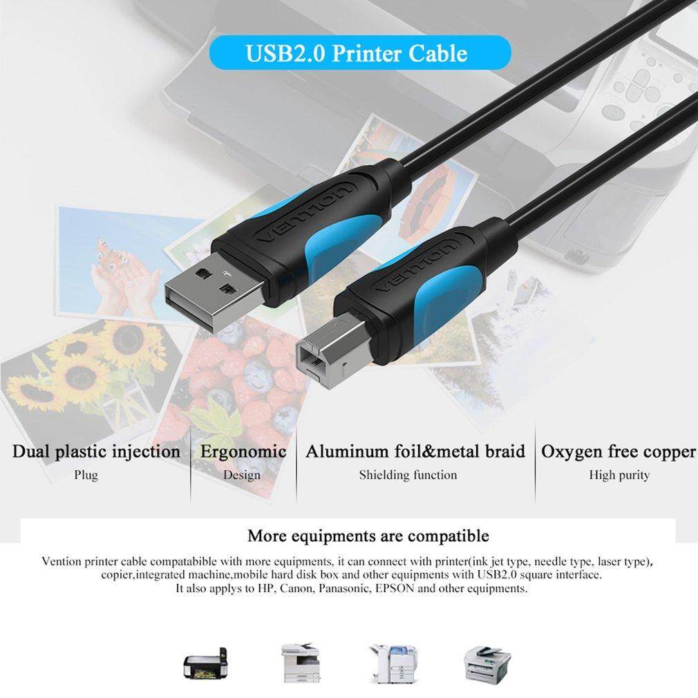 Yika VENTION A16 Male To Male USB 2.0 Square Port Sync Data Printer Data Cable(Length: 1m)
