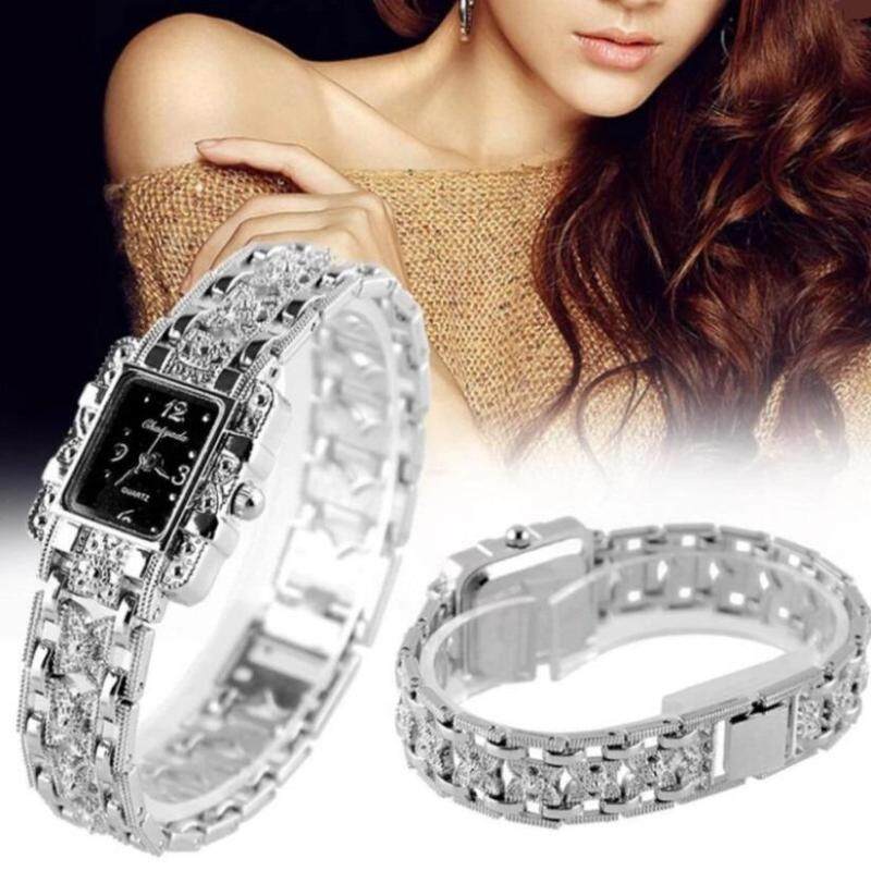 Women Analog Bracelet Oranment Quartz Square Wrist Watch Silver Butterfly Strap Malaysia