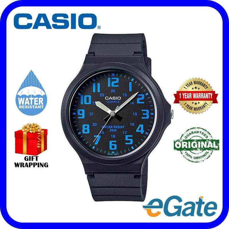 Casio MW-240-2BV Analog Men Watch Black Blue Casual Original Malaysia