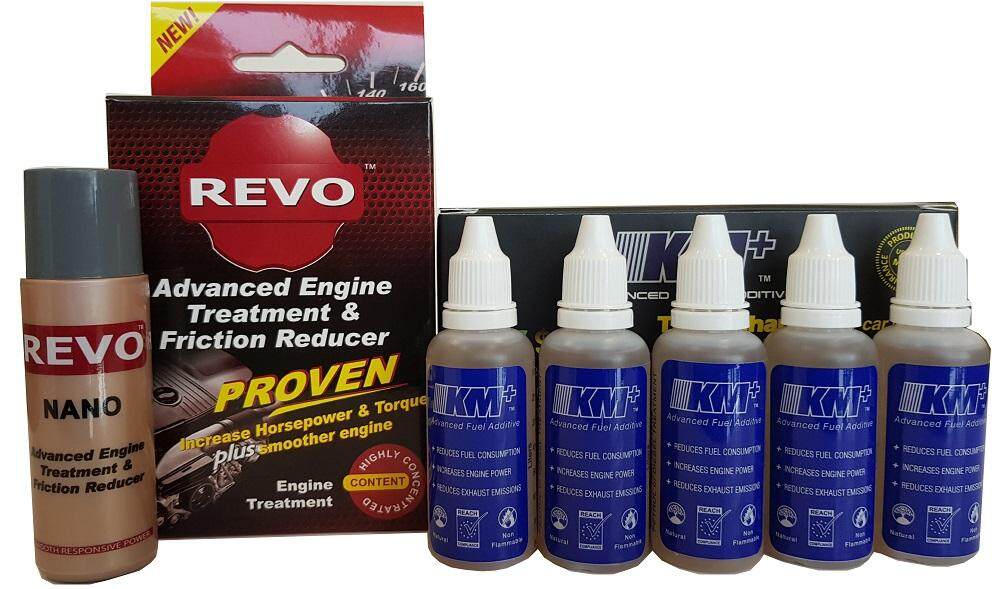 REVO Nano Advanced Engine Treatment + KM+ Advanced Fuel Additives (400