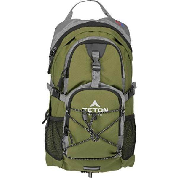 Teton Olahraga Oasis 1100 2 Liter Hydration Ransel Sempurna untuk Bermain Ski, Berlari, Bersepeda, Bersepeda, Daki Gunung, pendakian, dan Berburu; 2 L Air Bladder Disertakan; Sarung Hujan Gratis Termasuk; Hijau-Internasional