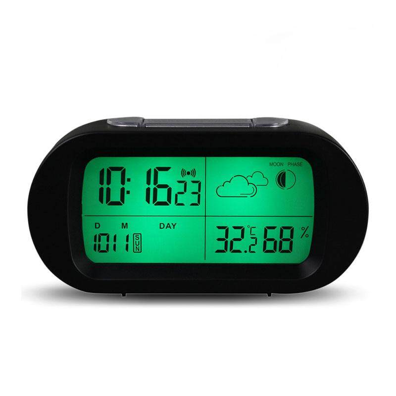 Loskii HC-102 Waktu Digital Termometer Tanggal Tampilan Cuaca Mode Tidur Sebentar Alarm Jam Dinding dengan Layar LCD-Internasional