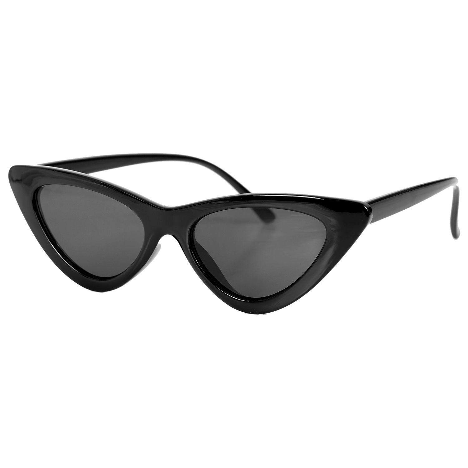 Vintage Women Sunglasses Cat eye Eyewear Retro Sunglass Female UV400 Sunglasses S17062 Black Frame Black