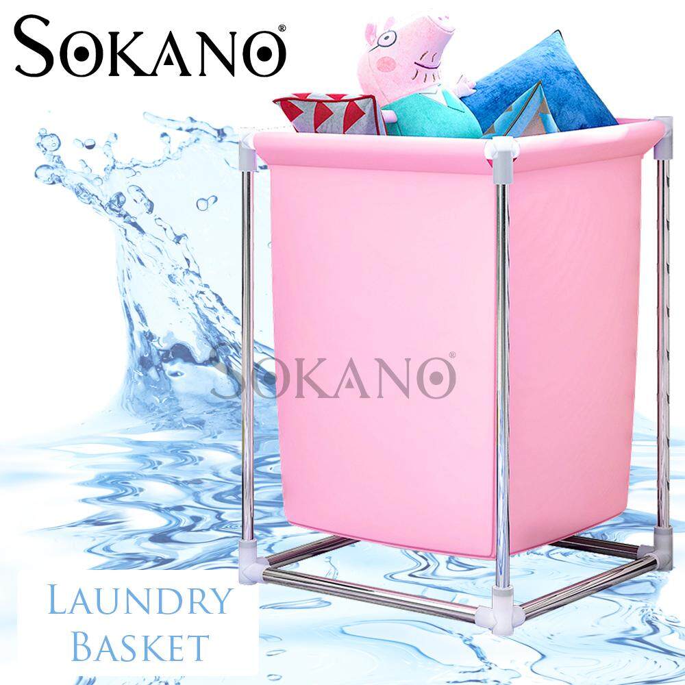 SOKANO S3 Large Capacity Laundry Basket with Steel Support and Washable Non Woven Fabric Basket