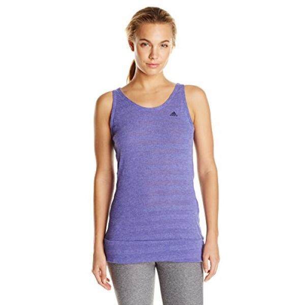 Adidas Performa Wanita Power LUXE Garis Tangki, Besar, Power Ungu/Power Ungu-Internasional