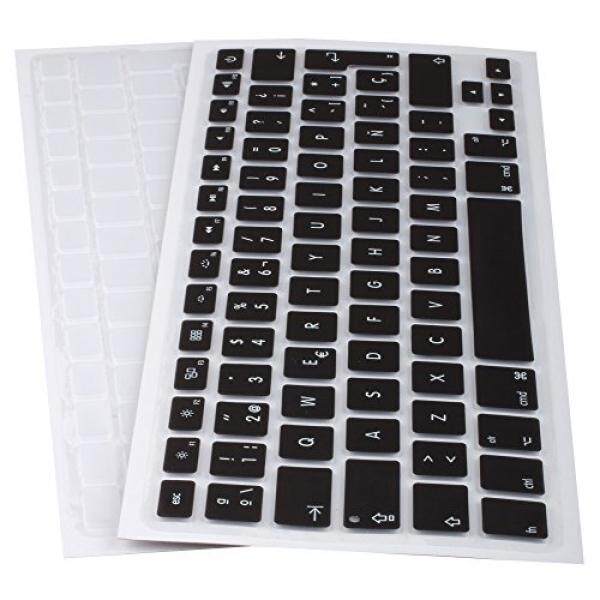 Lilware Silicone Keyboard covers for MacBook Pro 13 / 15 / 17 (Release 2015 year) QWERTY (Spanish layout) Black/Transparent - intl