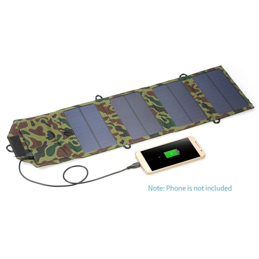 7 W 5 V USB Port Lipat Tenaga Surya Panel Pengisi Daya Luar Ruangan Pengisi Daya Baterai Portabel untuk I Telepon Ponsel-Internasional