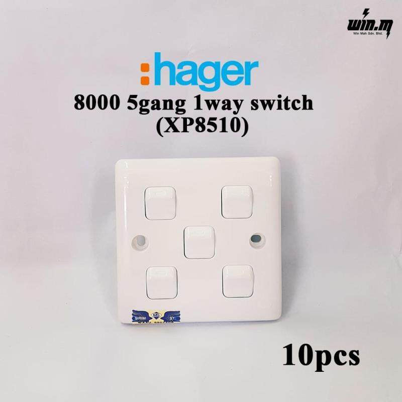 (10PCS) Hager 8000 5Gang 1Way switch XP8510