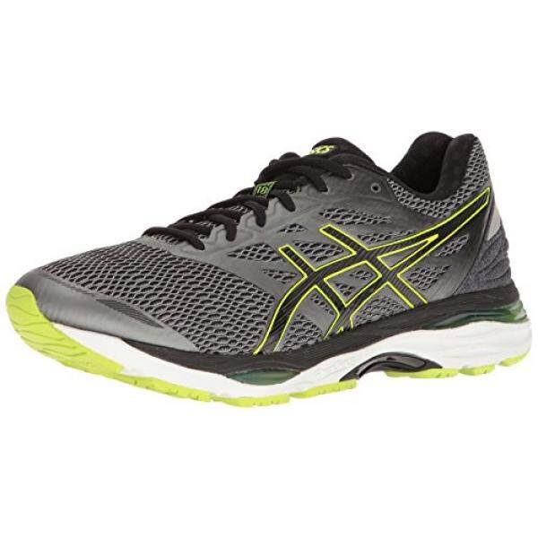 ASICS Mens Gel-Cumulus 18 Running Shoe, Carbon/Black/Safety Yellow, US - intl