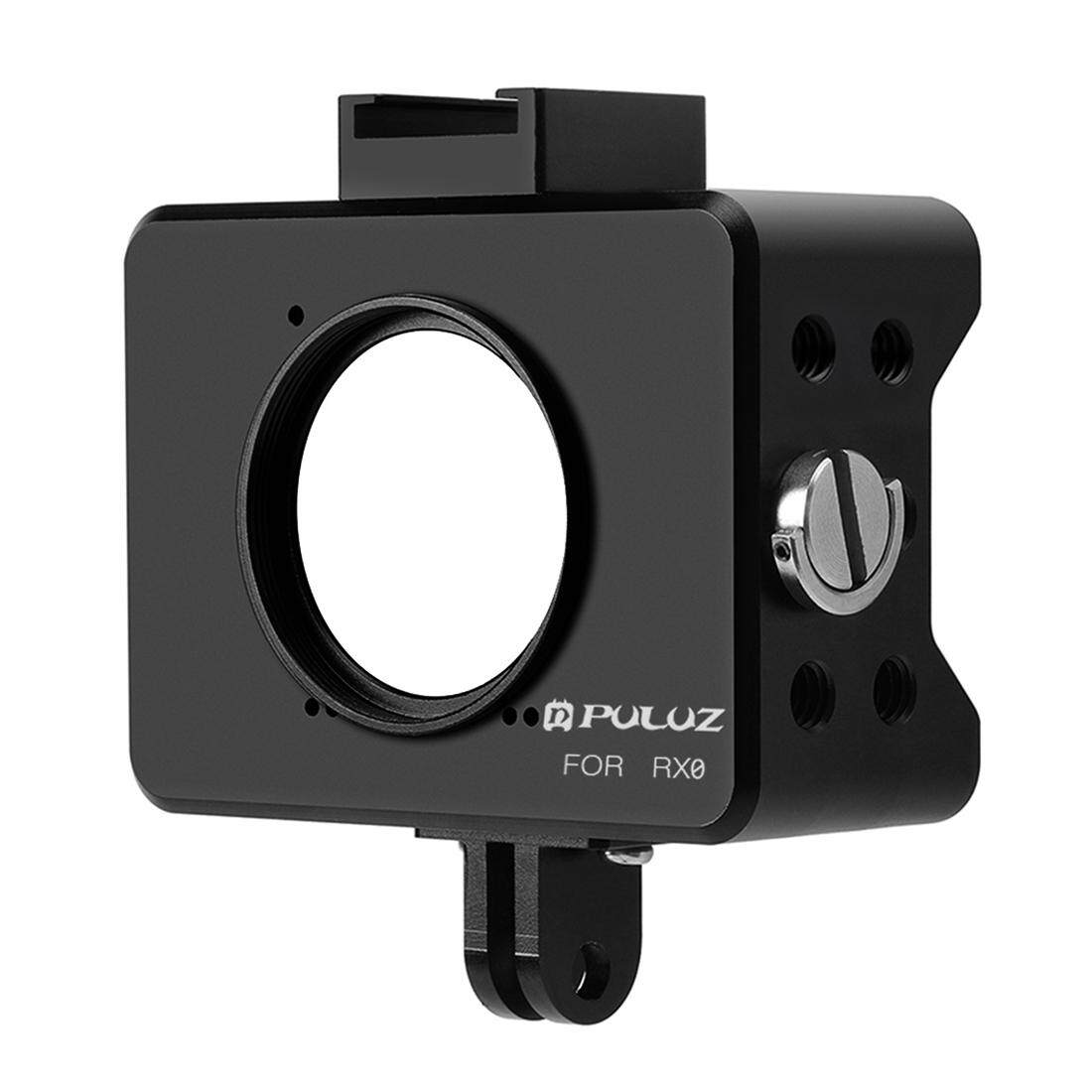 Puluz PU313B Housing Shell CNC Aluminium Aloi Kandang Pelindung dengan 37 Mm Lensa UV Tepi Potret untuk Sony RX0
