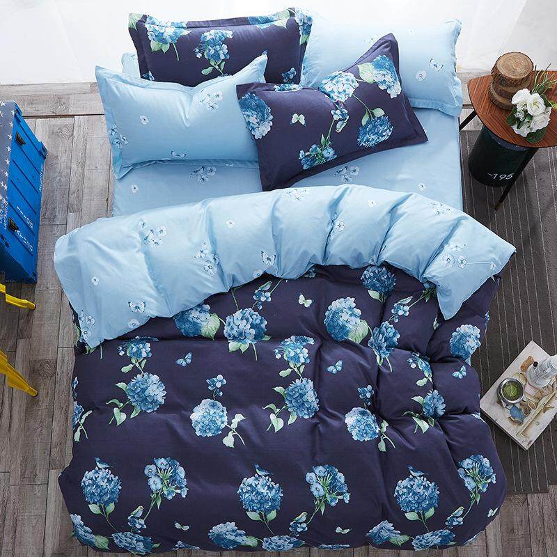 Panda Online Set dari 4 Berkualitas Tinggi Dicetak Dapat Bersirkulasi Bedding Lembar Bedsheet Set dengan Penutup Selimut