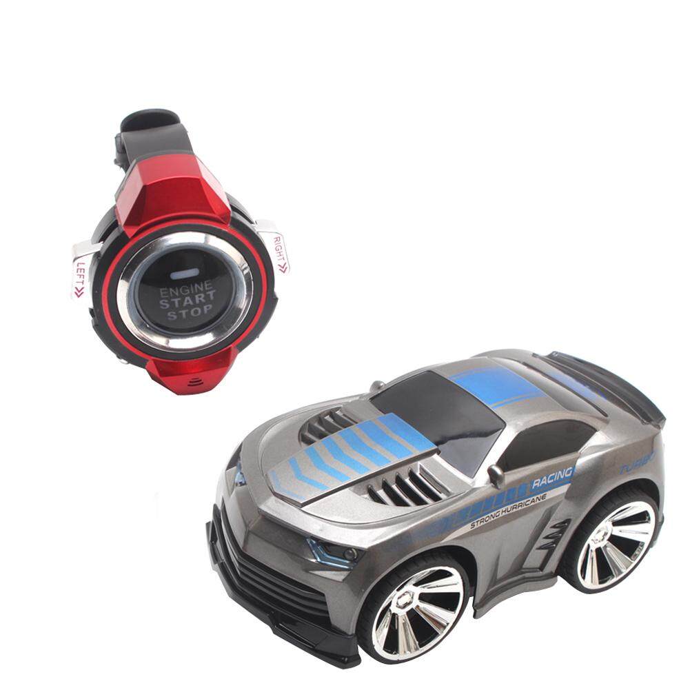 R-101 2.4G Jam Tangan 6CH Jarak Jauh Pengendali Suara Command Mobil Mini RC On-Jalan Mobil Perak-Internasional