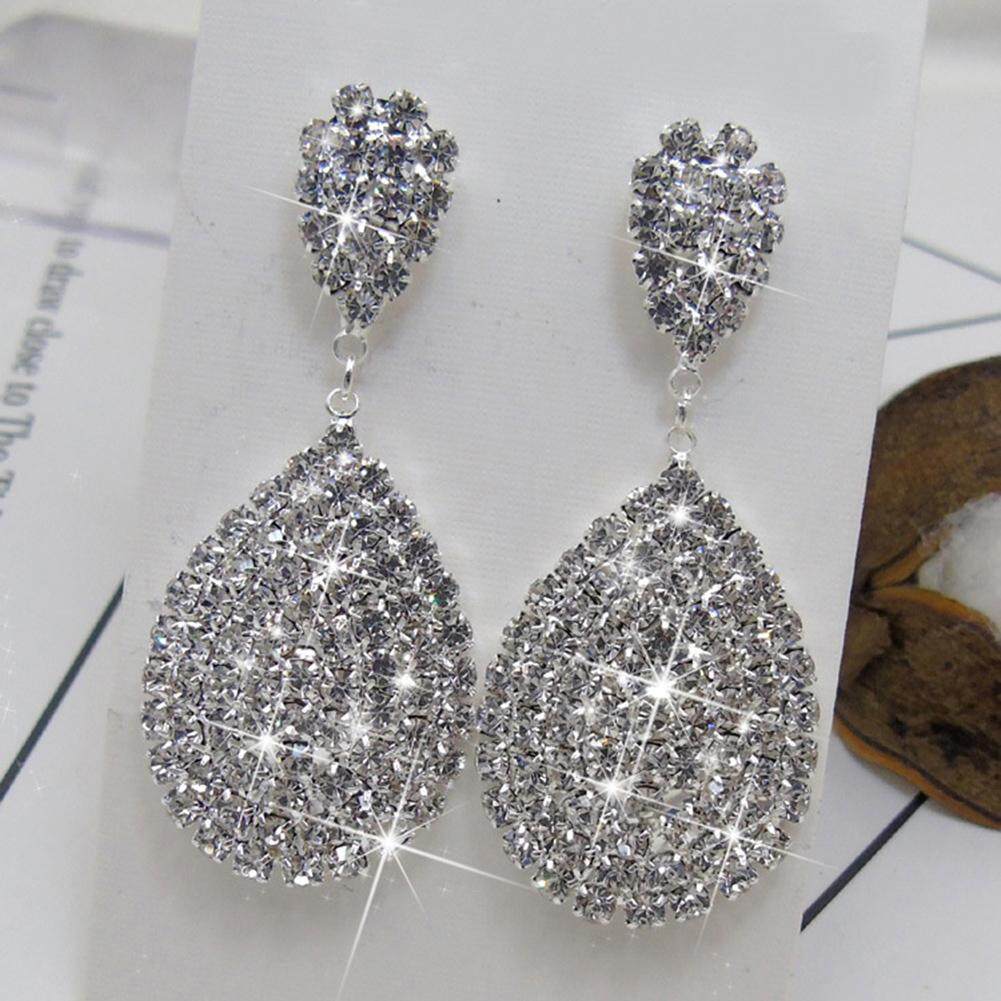 Bodhi Wanita Modis Berlian Buatan Tetesan Air Menjuntai Stud Anting-Anting Pernikahan Pesta Perhiasan (Perak)-Internasional Januari 2019 - 2 Bodhi Wanita Modis Berlian Buatan Tetesan Air Menjuntai Stud Anting-Anting Pernikahan Pesta Perhiasan (Perak)-Internasional - 2