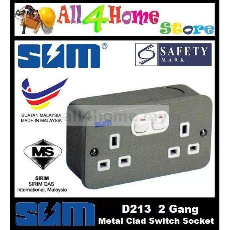 MS-D213 SUM 13amp Double Metal Clad Switched Socket