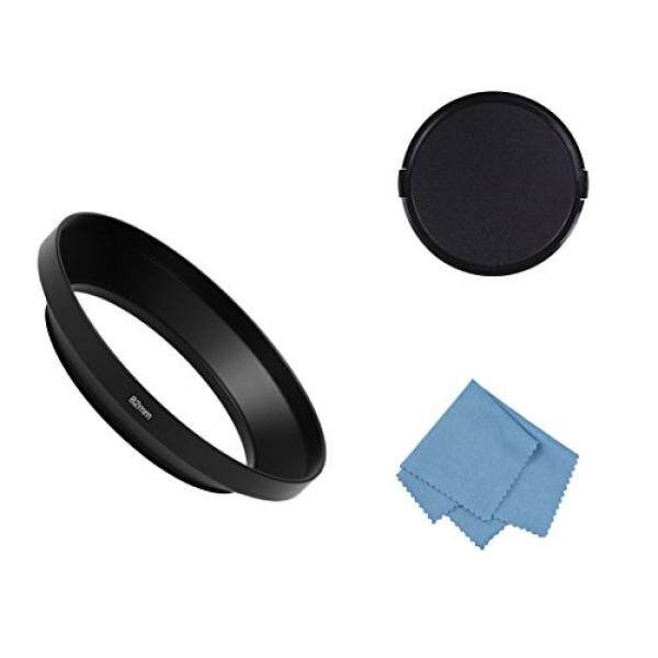 Sioti Kamera Sudut Lebar Tudung Lensa Logam Hood + Kain Lap + Tutup Lensa untuk Nikon Canon Sony Fuji Pentax Samsung Leica Benang Standar Lensa (82 Mm) -Intl