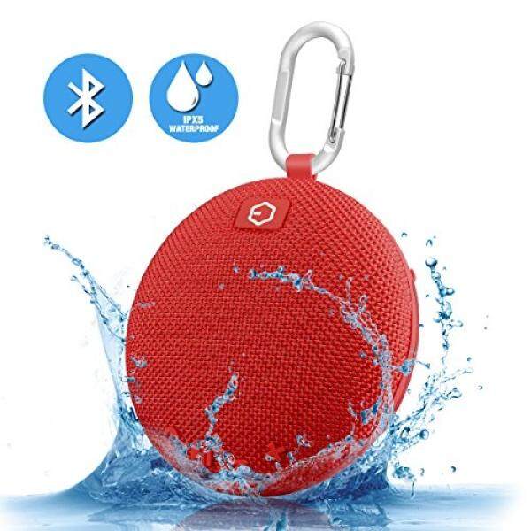 Portable Speaker,Ozzie Wireless Bass Stereo Bluetooth 4.0 Travel Outdoor Sport Speaker Waterproof Bluetooth Speaker Indoor Shower Mini Speaker with Carabiner - Handsfree Calling,5+ Hours (Red) - intl