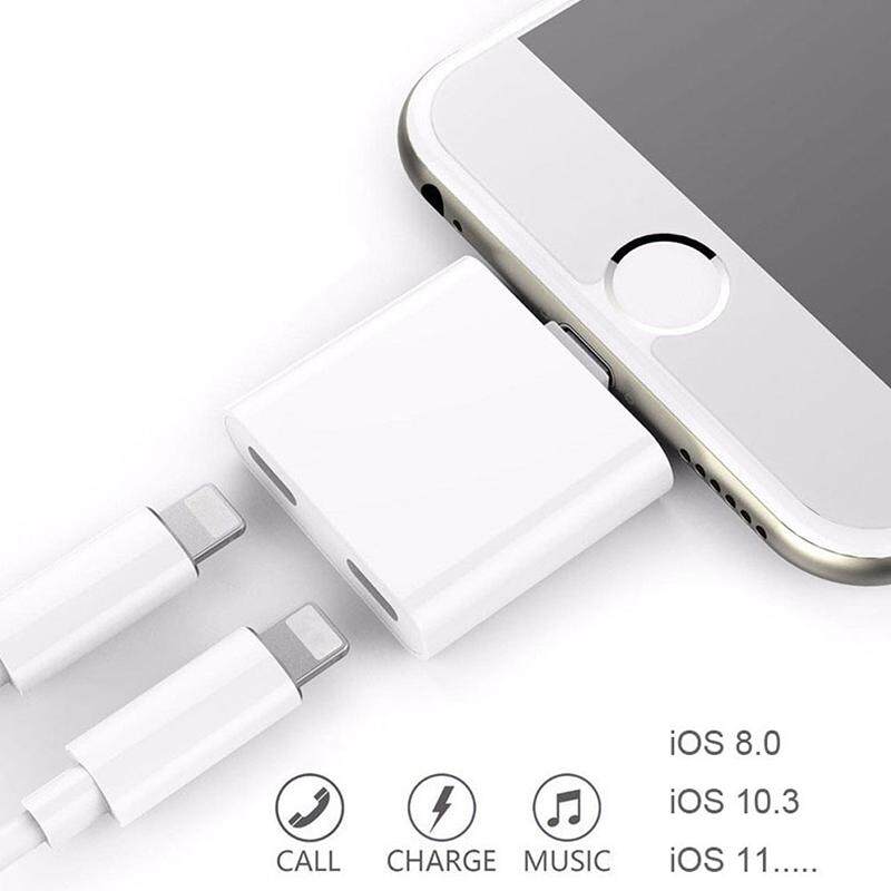 Starmall Dual 8 Pin Asli Chip Audio Adaptor Pengisi Daya untuk Earphone Headphone untuk iPhone 7 7 Plus 8 PLUS