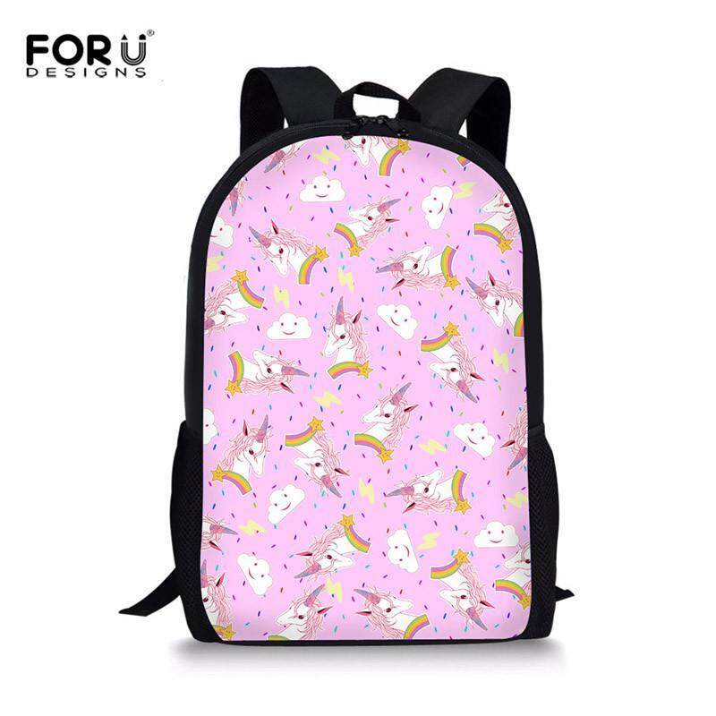 Girl Cute Unicorn Printed Travel Backpack Children School Bag - intl