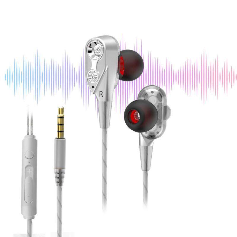 niceEshop In-ear Dual Sound Unit HIFI Headphone 3.5mm With Remote Control With Microphone Headset Earphone - intl Singapore
