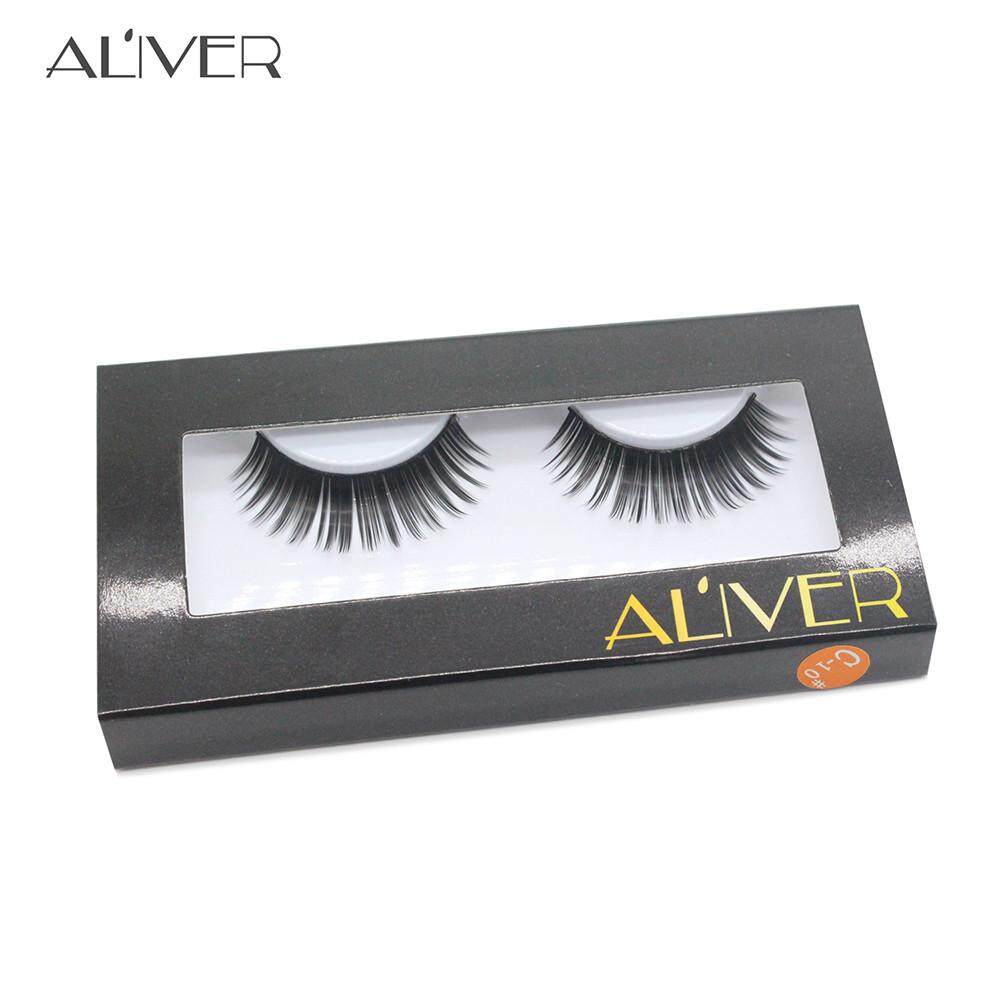 Jual Seksi Modis 1 Pasang Pesta Salib Panjang Tebal Bulu Mata Palsu Hitam Tali Palsu Mata Lashes Foxloom-Internasional