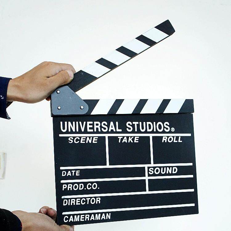 Action Board Hardwood Clap-stick Clapper Board Slate for Film Movie Cut Action Scene