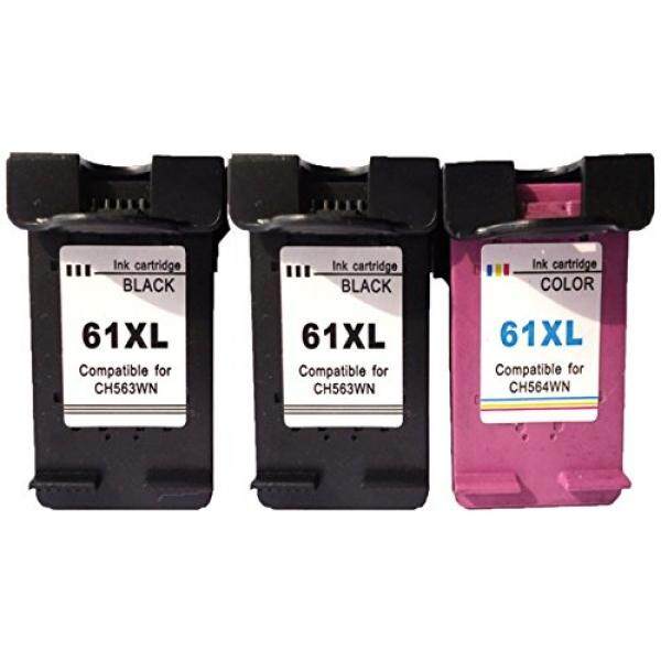 Daryo123 Remanufactured Ink Cartridge Replacement for HP 61XL 61 XL Ink Cartridge CH563WN CH564WN ( 2 Black, 1 Tri Color , 3-Pack ) compatible for HP Deskjet 1000 1050 1510 3050; 4500 5530 - intl
