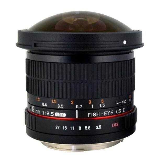 Rokinon HD8M-C 8 Mm F/3.5 HD Fisheye Lensa dengan Tudung Yang Dapat Dilepas untuk Canon DSLR 8-8 Mm, fixed-Zoom Lensa-Internasional