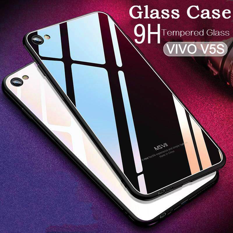Untuk VIVO V5S Kaca Casing Pelindung Utuh Mode Terkini Kaca Antigores Kembali Casing Kover untuk VIVO V5S Case Perumahan