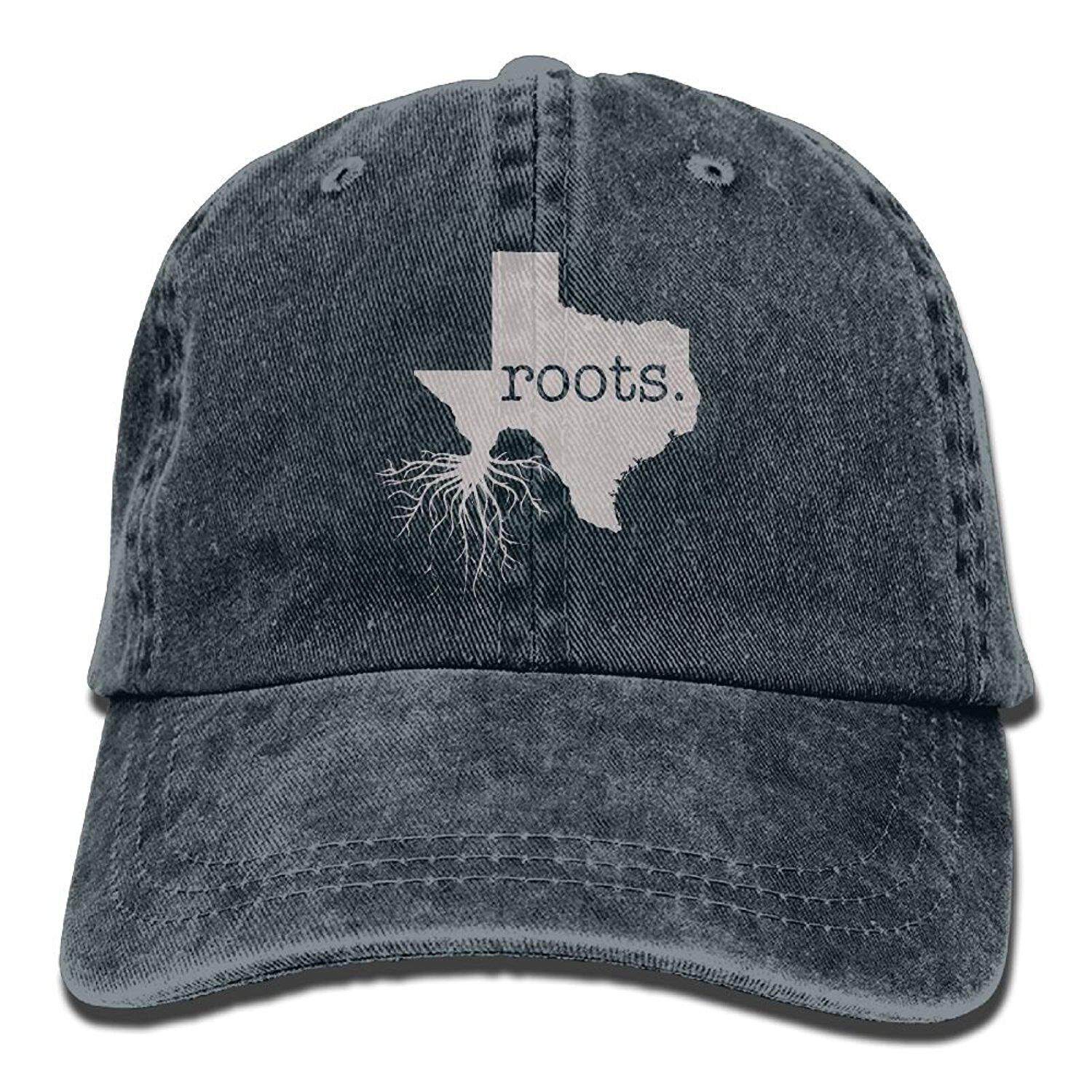 Pria Wanita Rumah Akar Negara Bagian Texas Denim Jeanet Bisbol Topi Dapat Disesuaikan Panggul Hop Topi-Internasional